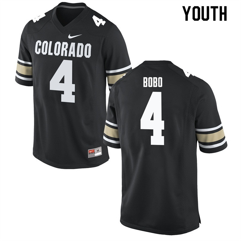 Youth #4 Bryce Bobo Colorado Buffaloes College Football Jerseys Sale-Home Black - Click Image to Close